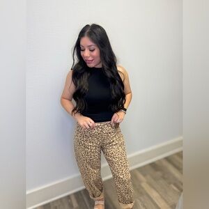 Leopard Print Women's Barrel Pants